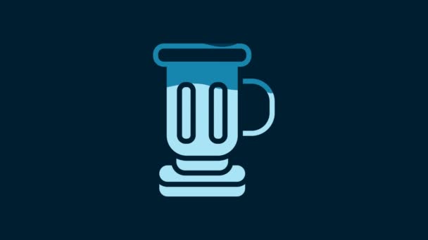 White Medieval Goblet Icon Isolated Blue Background Video Motion Graphic — Vídeo de stock