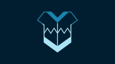 White Traditional mexican poncho clothing icon isolated on blue background. 4K Video motion graphic animation.