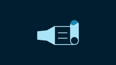 White Birthday party horn icon isolated on blue background. 4K Video motion graphic animation.