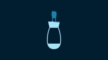White Screwdriver icon isolated on blue background. Service tool symbol. 4K Video motion graphic animation.