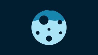 White Planet Mars icon isolated on blue background. 4K Video motion graphic animation.