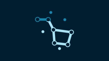 White Great Bear constellation icon isolated on blue background. 4K Video motion graphic animation.