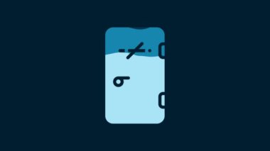 White No smoking area icon isolated on blue background. Cigarette smoking prohibited sign. 4K Video motion graphic animation.