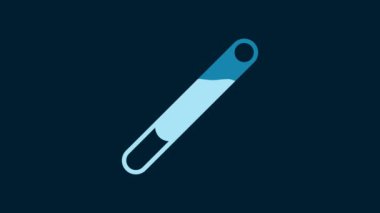 White Cigarette icon isolated on blue background. Tobacco sign. Smoking symbol. 4K Video motion graphic animation.
