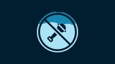 White Mute microphone icon isolated on blue background. Microphone audio muted. 4K Video motion graphic animation.