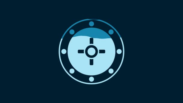 White Safe Icon Isolated Blue Background Door Safe Bank Vault — 비디오