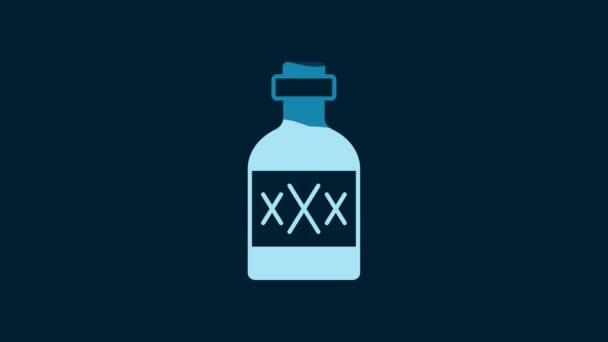White Tequila Bottle Icon Isolated Blue Background Mexican Alcohol Drink — 비디오