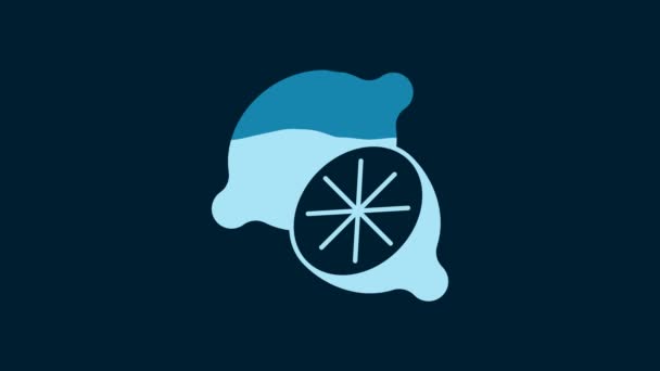 White Lime Icon Isolated Blue Background Video Motion Graphic Animation — Vídeos de Stock
