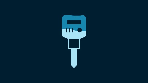 White Construction Jackhammer Icon Isolated Blue Background Video Motion Graphic — Video Stock