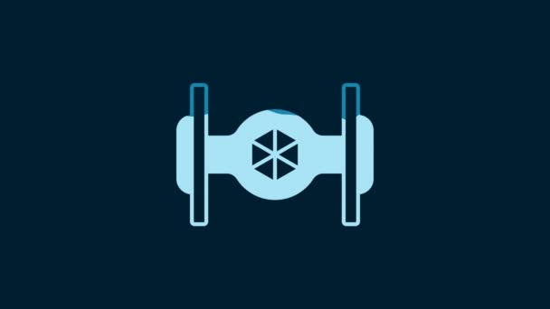 White Cosmic Ship Icon Isolated Blue Background Video Motion Graphic — Stok video