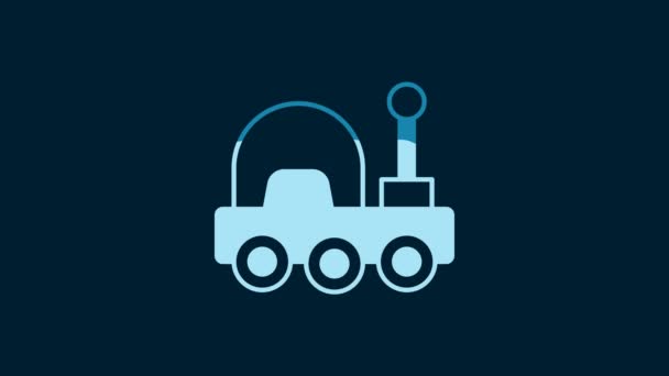 White Mars Rover Icon Isolated Blue Background Space Rover Moonwalker — 비디오