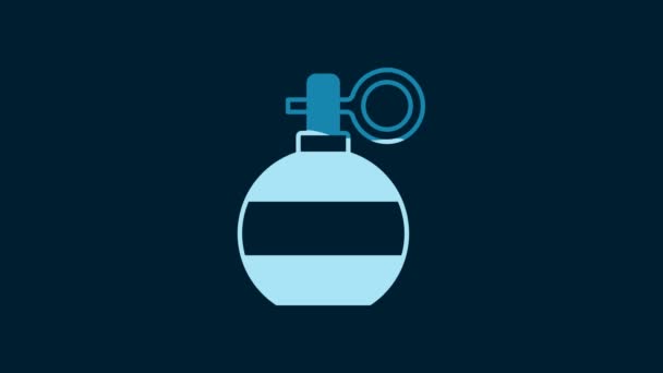 White Hand Grenade Icon Isolated Blue Background Bomb Explosion Video — Stok video