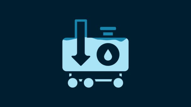 White Drop Crude Oil Price Icon Isolated Blue Background Oil — Wideo stockowe