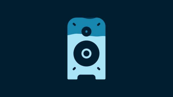 White Stereo Speaker Icon Isolated Blue Background Sound System Speakers — Vídeos de Stock