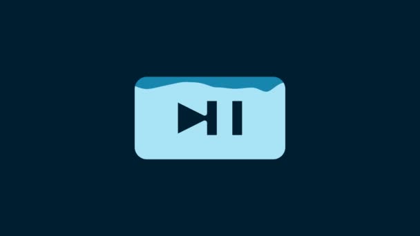 White Pause Button Icon Isolated Blue Background Video Motion Graphic — 비디오