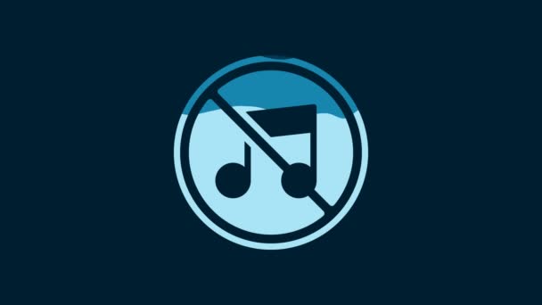 White Speaker Mute Icon Isolated Blue Background Sound Icon Volume — 비디오