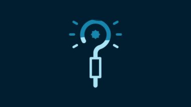 White Magic wand icon isolated on blue background. Star shape magic accessory. Magical power. 4K Video motion graphic animation.