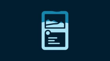 White Card game collection icon isolated on blue background. Fantasy ui kit with magic items. 4K Video motion graphic animation.