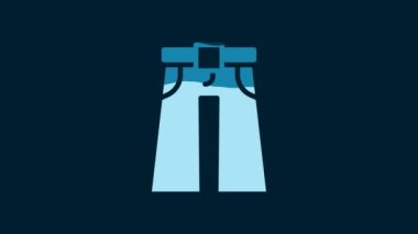 White Jeans wide icon isolated on blue background. 4K Video motion graphic animation.