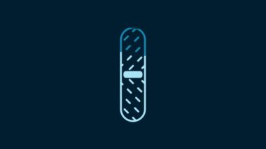 White Nail file icon isolated on blue background. Manicure tool. 4K Video motion graphic animation.