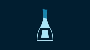 White Bottle of nail polish icon isolated on blue background. 4K Video motion graphic animation.