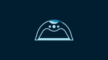 White Manicure lamp icon isolated on blue background. UV lamp for nail polish drying. 4K Video motion graphic animation.