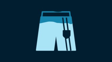White Short or pants icon isolated on blue background. 4K Video motion graphic animation.