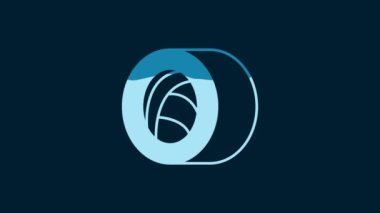 White Sushi icon isolated on blue background. Traditional Japanese food. 4K Video motion graphic animation.