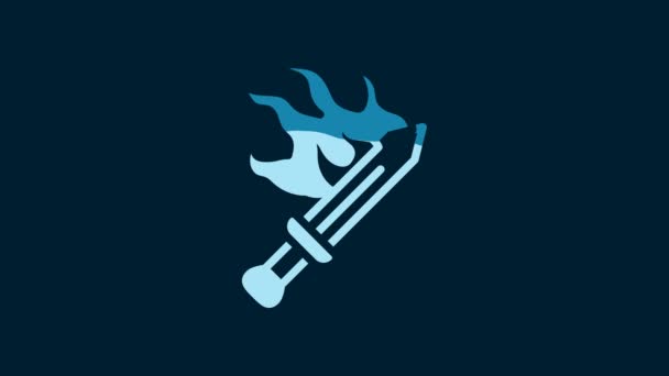 White Sword Game Icon Isolated Blue Background Video Motion Graphic — Video