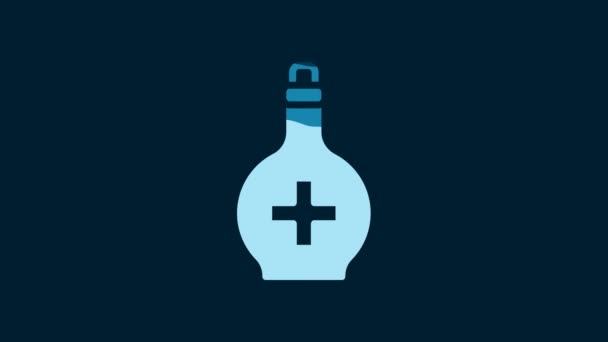 White Bottle Potion Icon Isolated Blue Background Flask Magic Potion — Stock Video