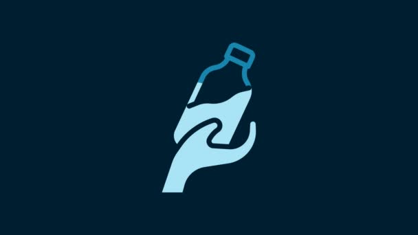 Белый Значок Воды Пожертвований Выделен Синем Фоне Видеографическая Анимация — стоковое видео