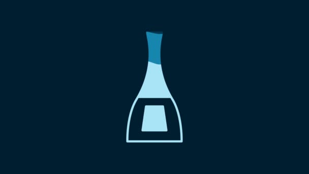 White Bottle Nail Polish Icon Isolated Blue Background Video Motion — Stock Video
