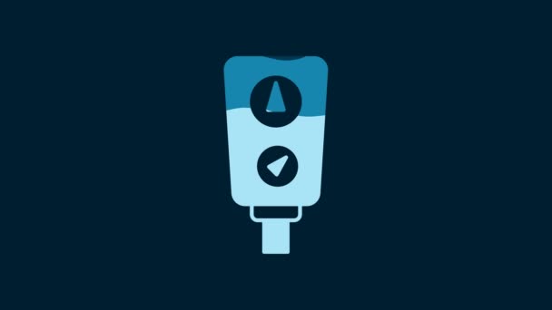 White Gauge Scale Icon Isolated Blue Background Satisfaction Temperature Manometer — Wideo stockowe