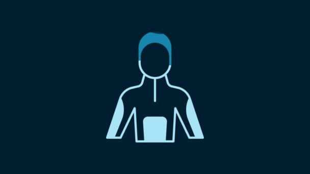 White Wetsuit Scuba Diving Icon Isolated Blue Background Diving Underwater — Wideo stockowe