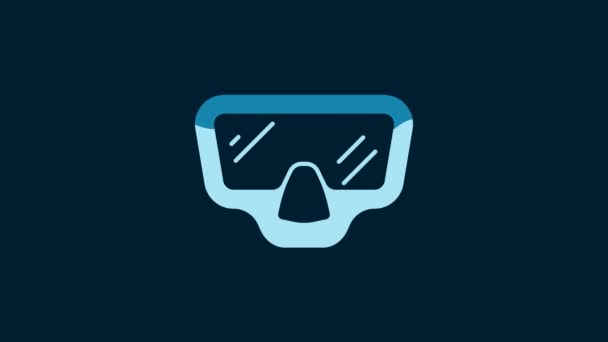 White Diving Mask Icon Isolated Blue Background Extreme Sport Diving — Stock videók