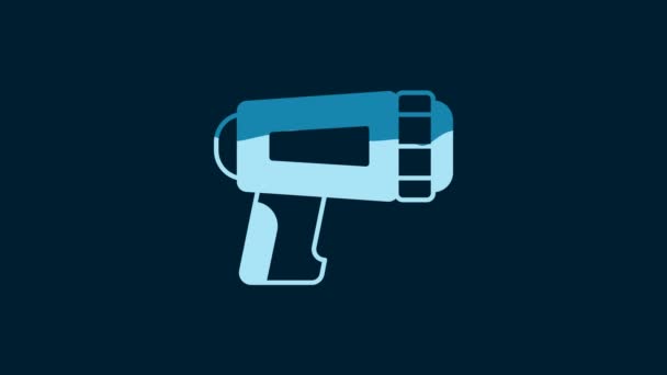 White Flashlight Diver Icon Isolated Blue Background Diving Underwater Equipment — Stock video