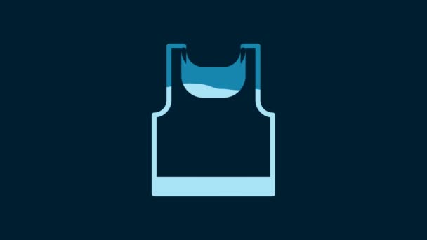 White Sleeveless Sport Shirt Icon Isolated Blue Background Video Motion — Stock videók