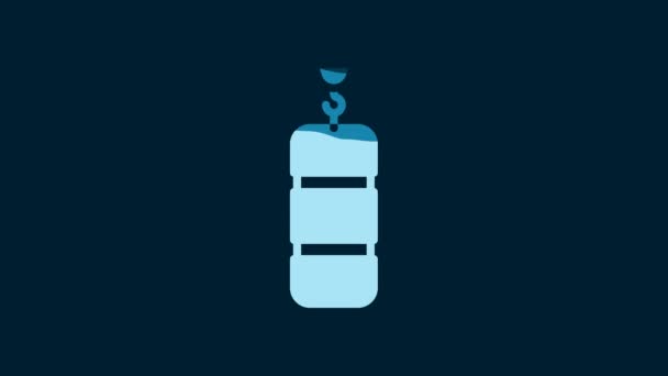 White Punching Bag Icon Isolated Blue Background Video Motion Graphic — Vídeo de stock