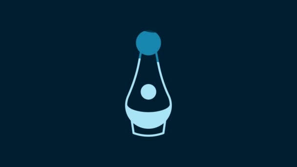 White Soju Bottle Icon Isolated Blue Background Korean Rice Vodka — Stockvideo