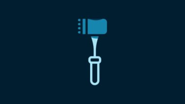White Kitchen hammer icon isolated on blue background. Meat hammer. 4K Video motion graphic animation.