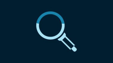 White Frying pan icon isolated on blue background. Fry or roast food symbol. 4K Video motion graphic animation.