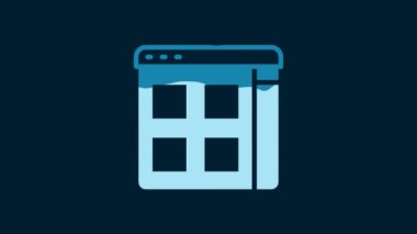 White Browser files icon isolated on blue background. 4K Video motion graphic animation.