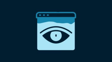 White Browser incognito window icon isolated on blue background. 4K Video motion graphic animation.