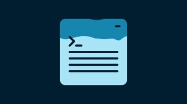 White Software, web developer programming code icon isolated on blue background. Javascript computer script random parts of program code. 4K Video motion graphic animation.