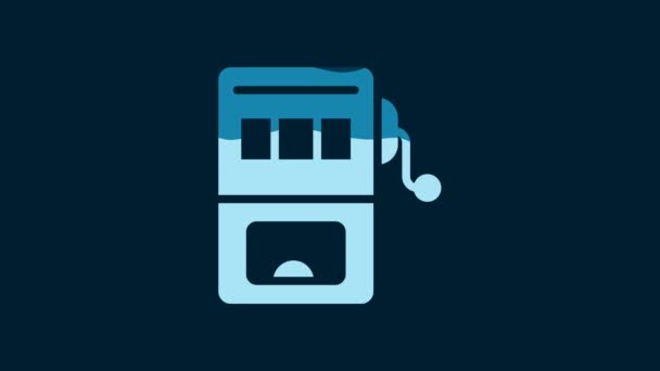 White Slot Machine Icon Isolated Blue Background Video Motion Graphic — 비디오