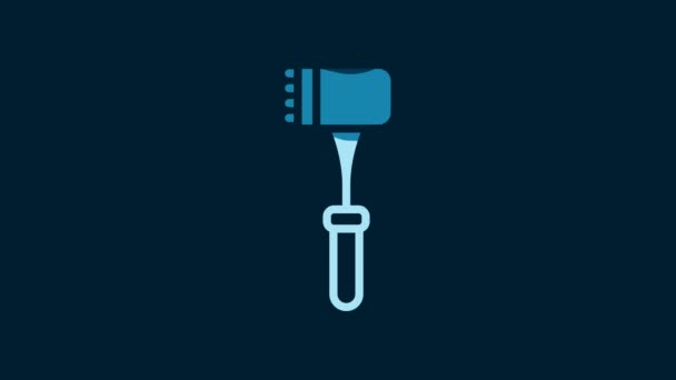 White Kitchen Hammer Icon Isolated Blue Background Meat Hammer Video — Stockvideo