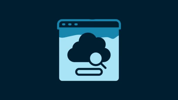 White Cloud Technology Data Transfer Storage Icon Isolated Blue Background — Stok video