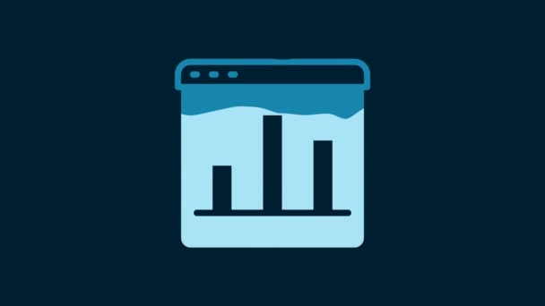 White Graph Chart Diagram Infographic Icon Isolated Blue Background Video — Wideo stockowe