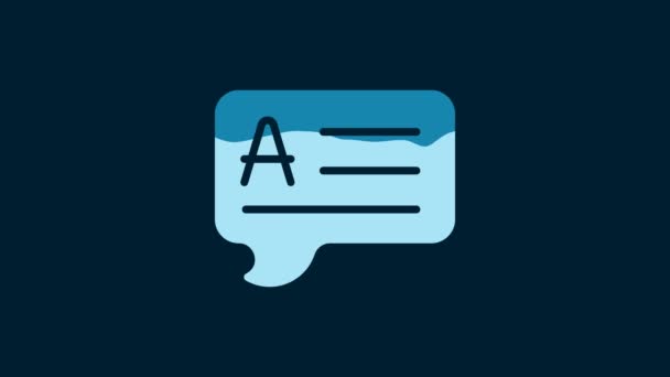 White Speech Bubbles Answer Icon Isolated Blue Background Faq Sign — Vídeo de Stock
