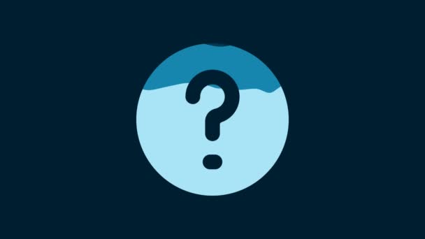 White Speech Bubbles Question Icon Isolated Blue Background Faq Sign — Video